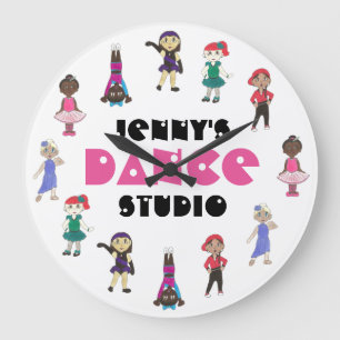 Personalized Dance Studio Teacher Ballet Tap Jazz Large Clock
