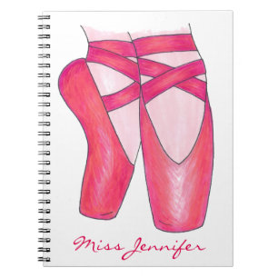 Personalized Dance Teacher Ballet Shoes Notebook