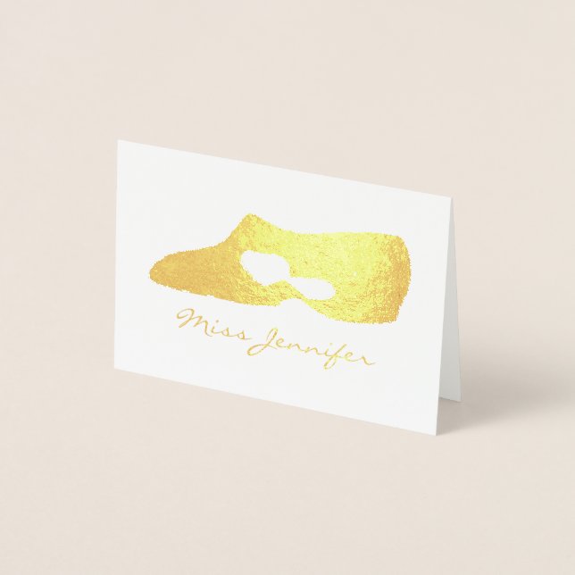 Personalized Dance Teacher Modern Lyrical Shoe Foil Card (Front)
