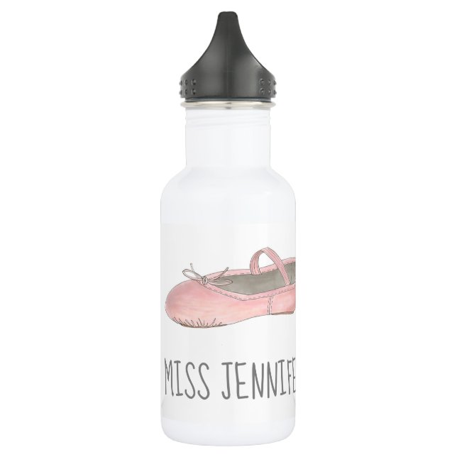 Personalized Dance Teacher Pink Ballet Slipper 532 Ml Water Bottle (Left)