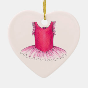 Personalized Dance Teacher Pink Ballet Tutu Ceramic Ornament