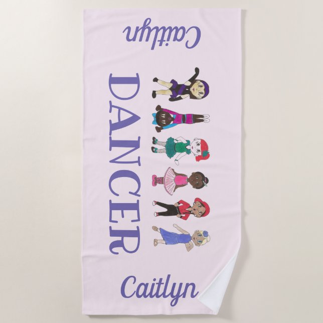 Personalized DANCER Ballet Tap Jazz Lyrical Acro Beach Towel (Front)