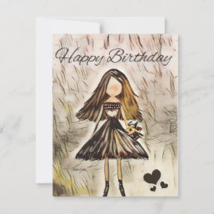 Personalized dancer Birthday Card ballerina