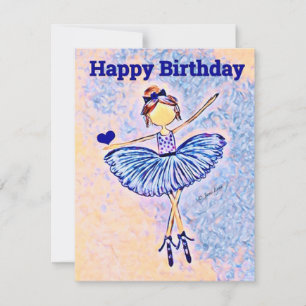 Personalized dancer Birthday Card ballerina