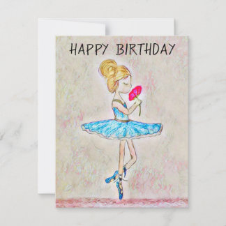 Personalized dancer Birthday Card ballerina