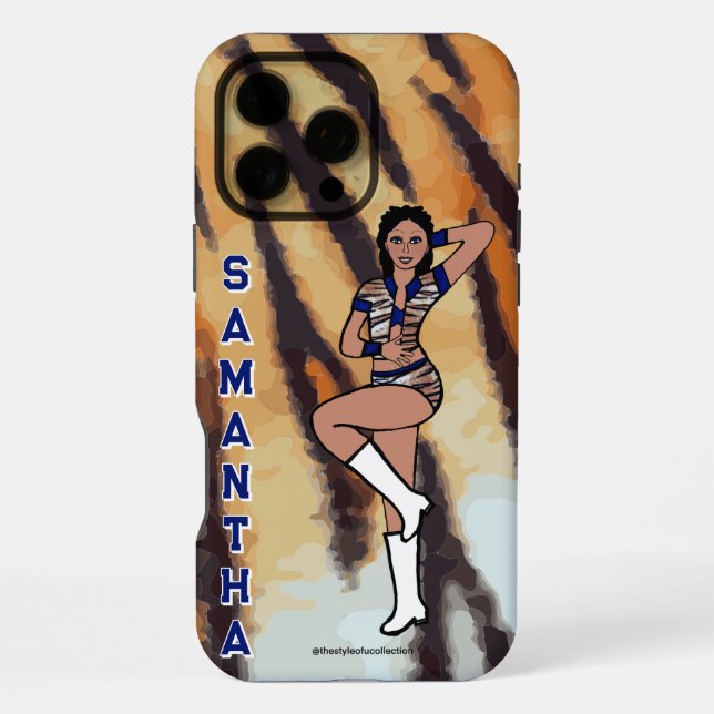 Personalized Dancer Blue Tiger #1 iPhone Case (Back)