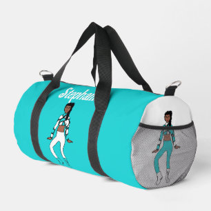 Personalized Dancer Duffle Bag Aqua White #1