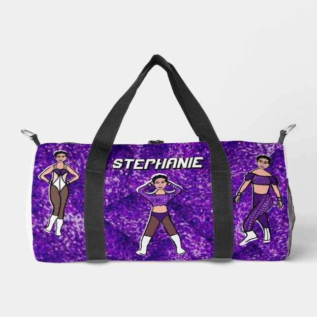 Personalized Dancer Duffle Bag Purple & Black #2 (Front)