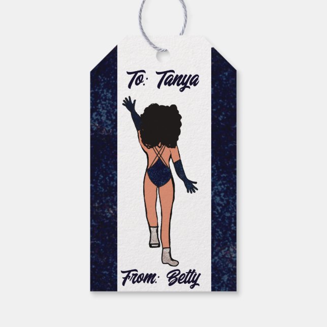 Personalized Dancer Gift Tag Indigo  B (Back)
