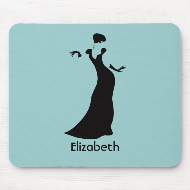 Personalized Dancer in Black Formal Dress Mouse Pad (Front)