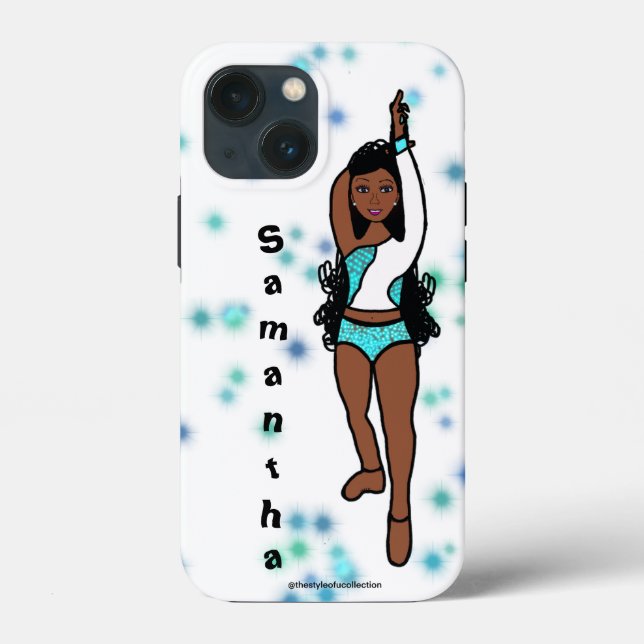 Personalized Dancer iPhone  /iPad case Aqua Spark (Back)