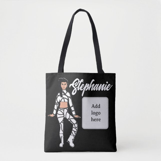 Personalized Dancer Tote (Black White 2) (Front)