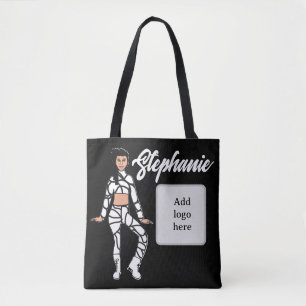 Personalized Dancer Tote (Black White 2) Bag
