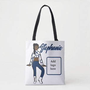 Personalized Dancer Tote ( Blue White) Bag