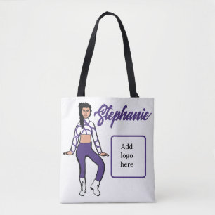 Personalized Dancer Tote ( Grape White) Bag