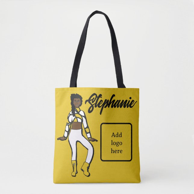 Personalized Dancer Tote ( Lemon White) Bag (Front)