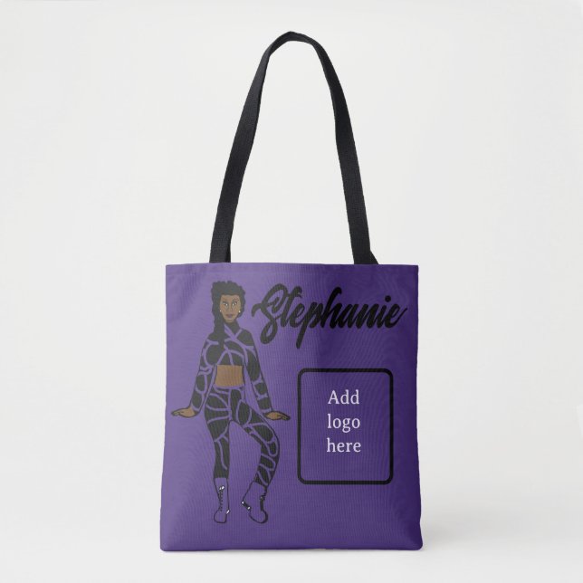 Personalized Dancer Tote ( Purple Black) (Front)