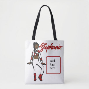 Personalized Dancer Tote ( Red White) Bag