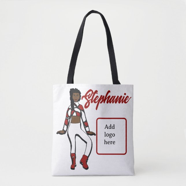 Personalized Dancer Tote ( Red White) Bag (Front)