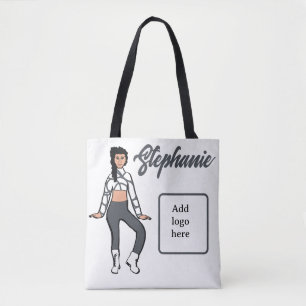 Personalized Dancer Tote ( Stone White) Bag