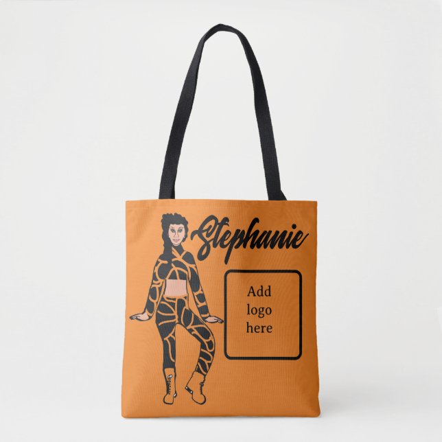 Personalized Dancer Tote (Tangerine Black) Bag (Front)