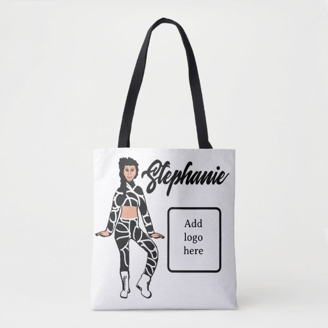 Personalized Dancer Tote ( White Black 2) (Front)