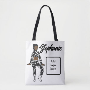 Personalized Dancer Tote ( White Black)) Bag