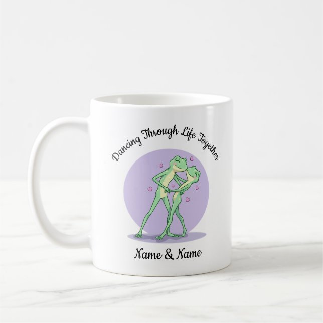 Personalized Dancing Frog Couple Mug (Left)