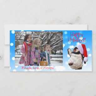 Personalized Dancing Penguin Christmas Holiday Card