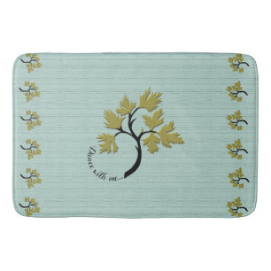 Personalized Dancing Tree Olive Green Bath Mat