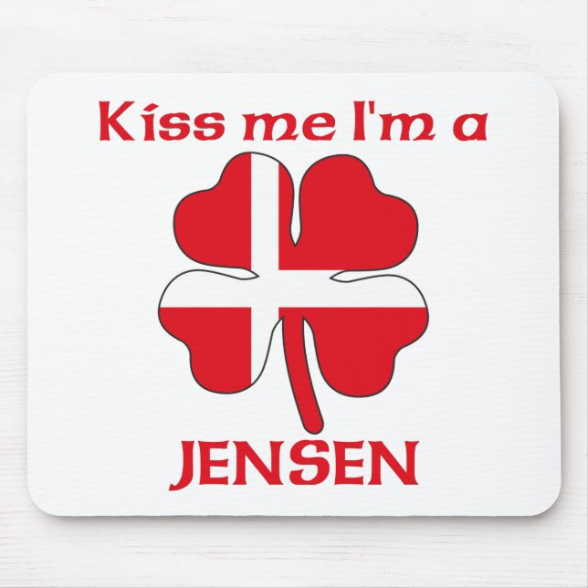 Personalized Danish Kiss Me I'm Jensen Mouse Pad (Front)