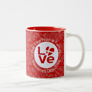 Personalized Danish Red LOVE Flag Two-Tone Coffee Mug