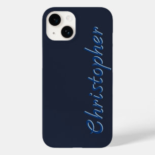 Personalized dark blue Radial Texture 15 Case-Mate iPhone 14 Case