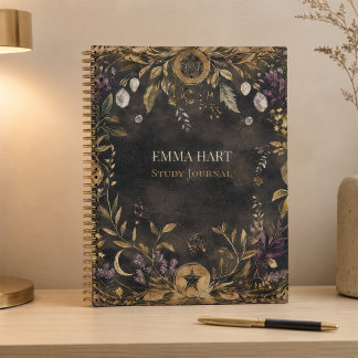 Personalized Dark Botanical Witchy Study Journal