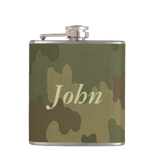 Personalized Dark Camouflage Flask