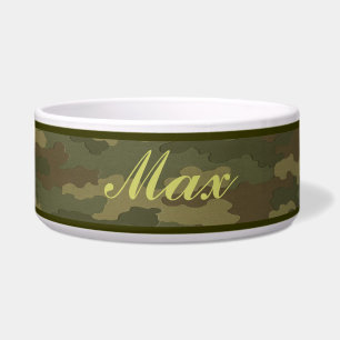 Personalized Dark Camouflage Pet Bowl