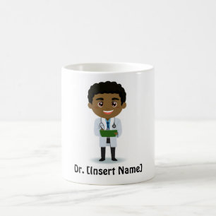 Personalized Dark Complexion Male Doctor Coffee Mug
