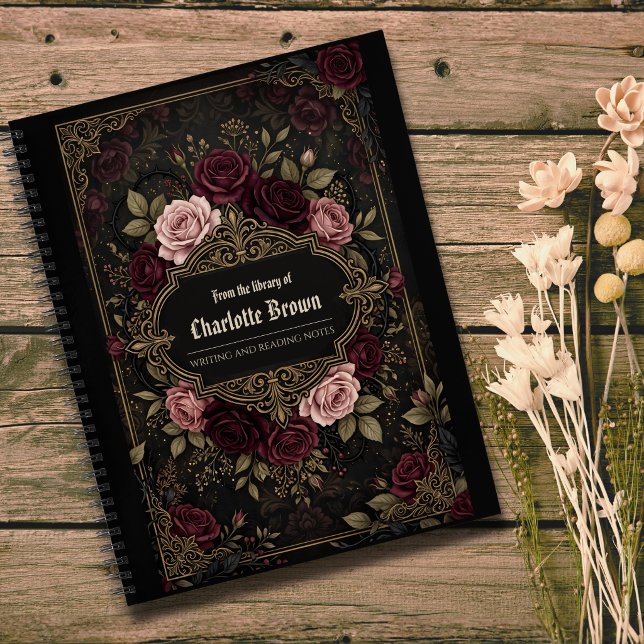 Personalized Dark Floral Fantasy Notes Journal (Creator Uploaded)