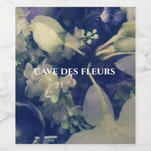 personalized dark flowers wine labels