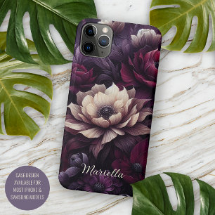 Personalized Dark Gothic Dahlia Floral Victorian iPhone 16 Pro Max Case