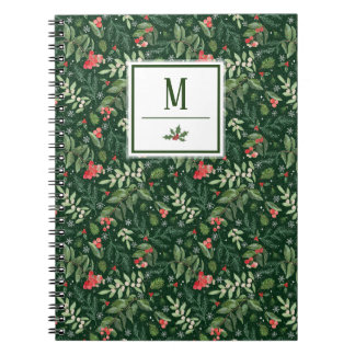Personalized Dark Green Holly Notes Notebook