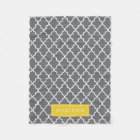 Personalized Dark Grey and Yellow Quatrefoil