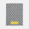 Personalized Dark Grey and Yellow Quatrefoil