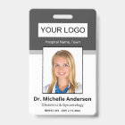 Personalized Dark Grey Doctor Photo Identity