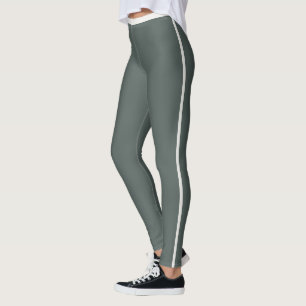 Personalized Dark Metallic Shimmers Neutral Stripe Leggings