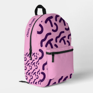 Personalized Dark Neon/Pink Fun Pattern Printed Backpack
