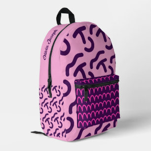 Personalized Dark Neon/Pink Fun Pattern Printed Backpack