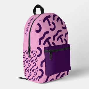 Personalized Dark Neon/Pink Fun Pattern Printed Backpack