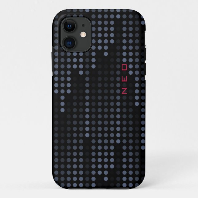 Personalized Dark Polka Dots Matrix patterned Case-Mate iPhone Case (Back)