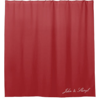 Personalized Dark Red Solid Colour Shower Curtain